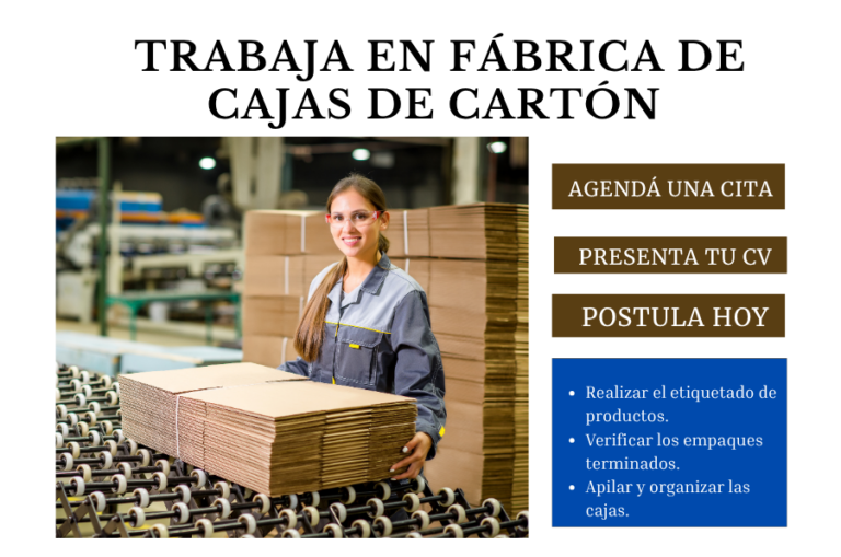 Oportunidad de trabajo en fábrica de cajas de cartón