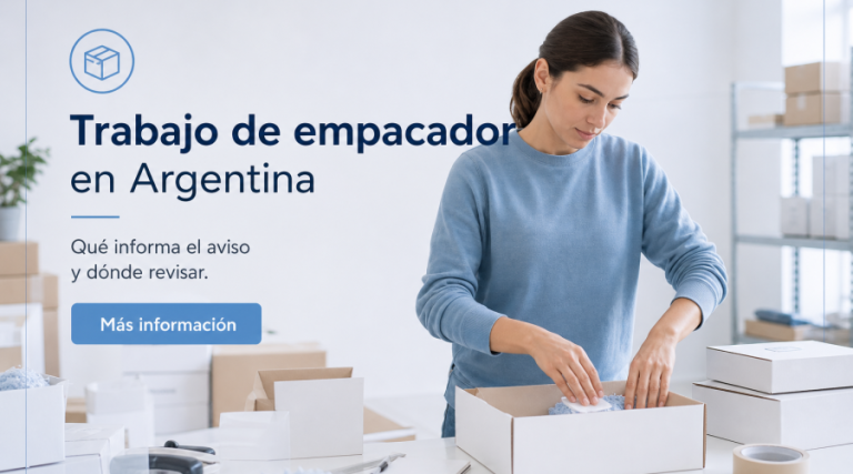 Trabajo de empacador en Argentina: qué informa el aviso y dónde revisar